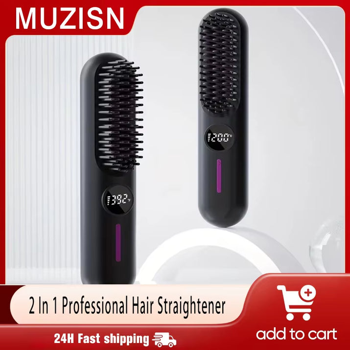 Electric Hot Comb Multifunctional Straight Hair Straightener Comb Negative Ion Anti-Scalding Styling Tool Straightening Brush