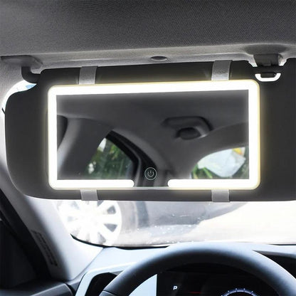 Car Sun Visor Makeup Mirror, LED Touch Screen Adjustable Brightness Auto Interior Makeup HD Mirror, Rechargeable Vanity Mirror,Girly Car Accessories,Car Stuff