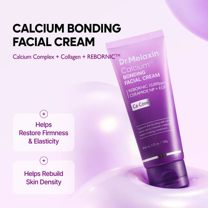 [Dr.Melaxin Official] Calcium Bonding Facial Cream Firming & Anti-Aging Face Moisturizer with REBORNIC 10,000Ppm, Ceramide NP, EGF & Triple Hyaluronic Acid | Rebuilds Skin Density & Elasticity | Korean Skincare