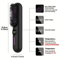 Electric Hot Comb Multifunctional Straight Hair Straightener Comb Negative Ion Anti-Scalding Styling Tool Straightening Brush